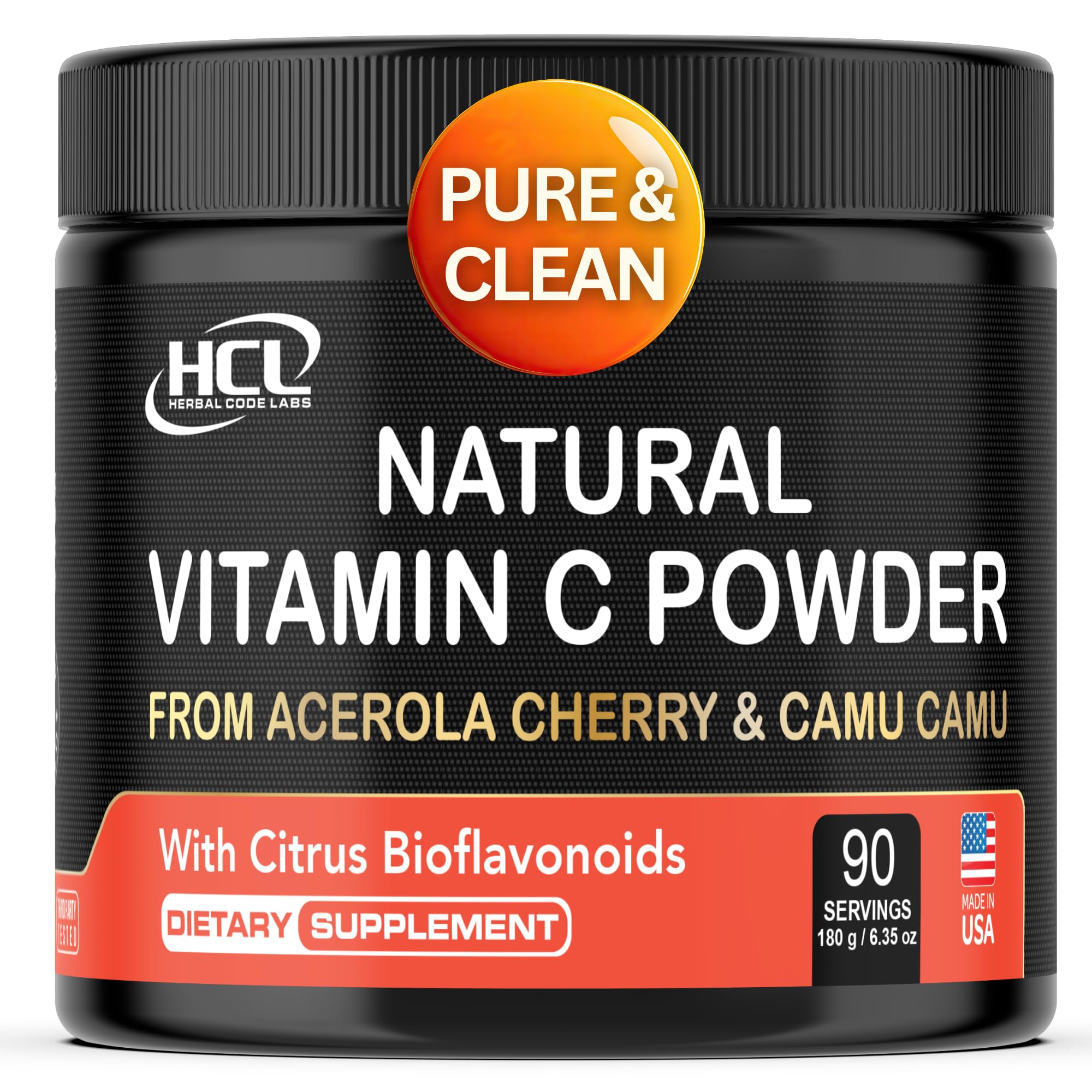 HCL HERBAL CODE LABS Natural Vitamin C Powder 1000mg front view