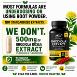 HCL HERBAL CODE LABS Rhodiola Rosea Capsules 500mg side view