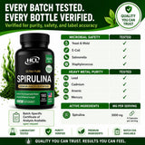 HCL HERBAL CODE LABS Spirulina Capsules displayed with other herbal supplements