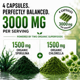 HCL HERBAL CODE LABS Spirulina Chlorella Capsules nutritional information