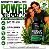 HCL HERBAL CODE LABS Spirulina Chlorella Capsules opened bottle