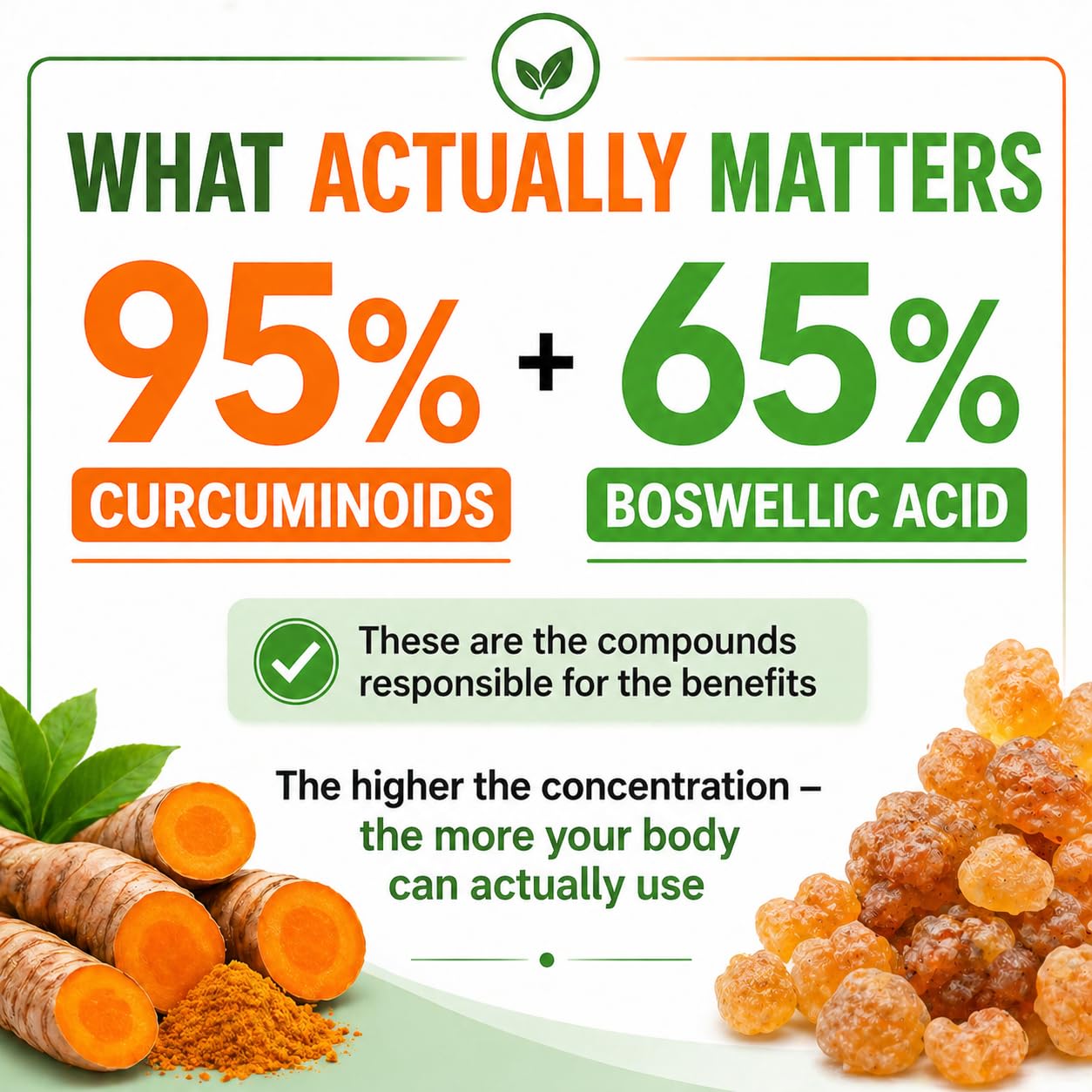 HCL HERBAL CODE LABS Turmeric Boswellia Complex capsules on a wooden surface