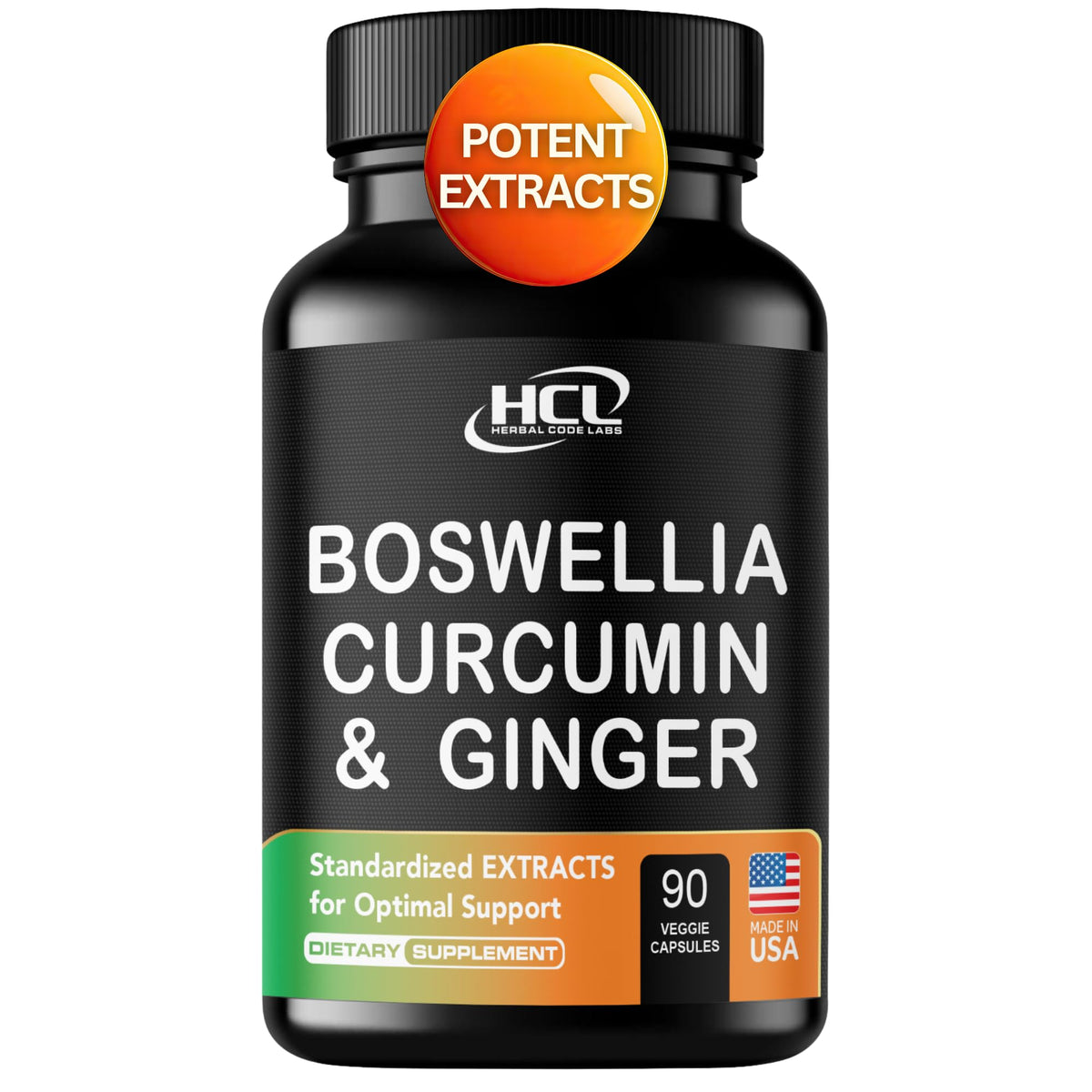 HCL HERBAL CODE LABS Turmeric Curcumin with Boswellia & Ginger 700mg front view