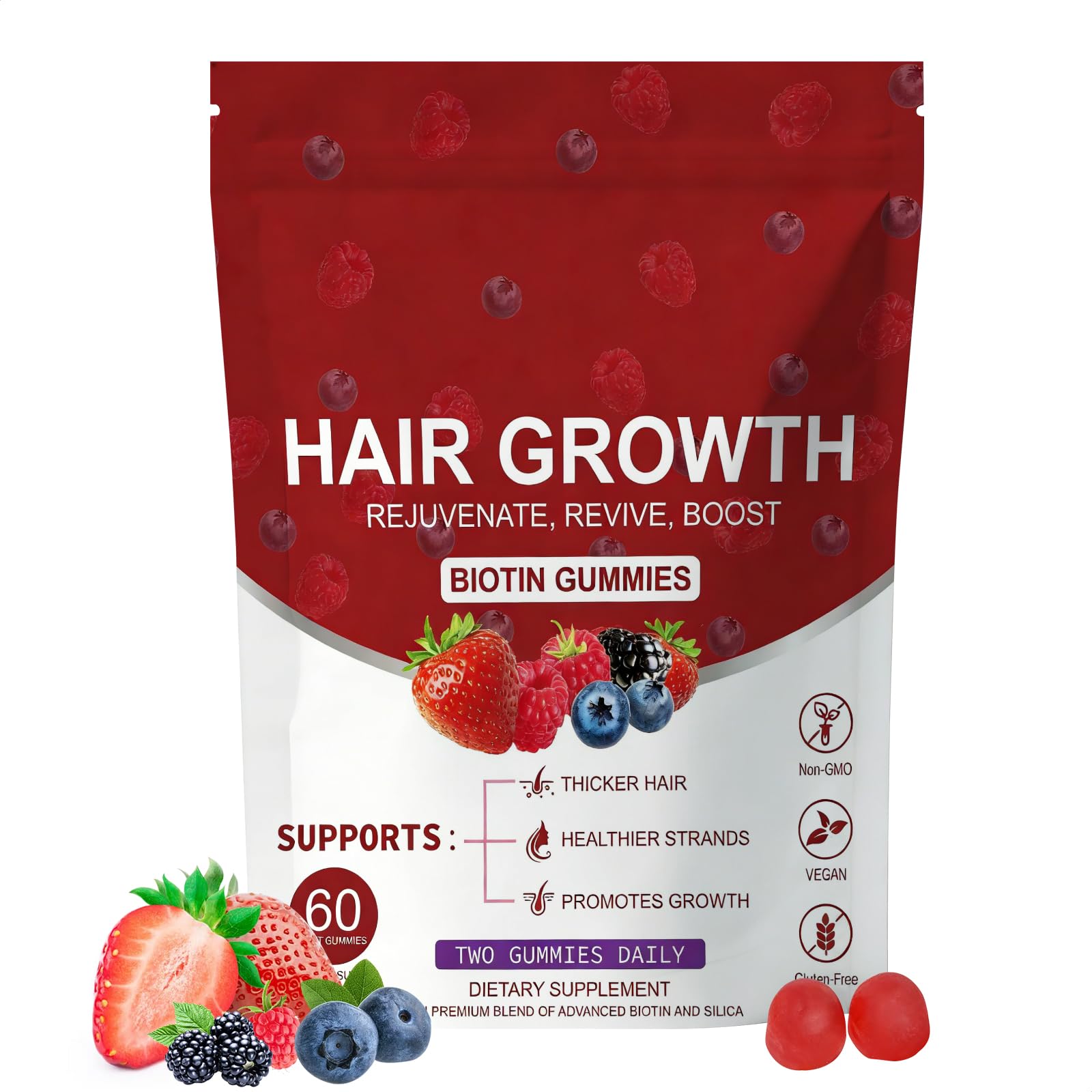 HDFREO Lumin Hair Growth Gummies front view with packaging