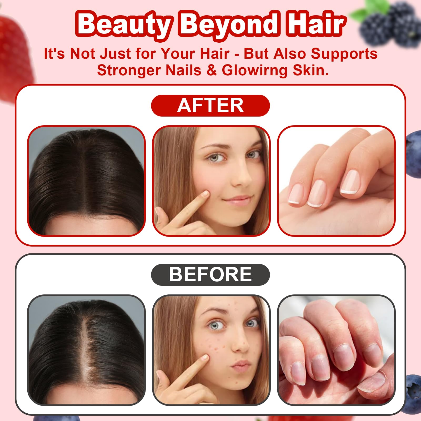 HDFREO Lumin Hair Growth Gummies side view of the pouch