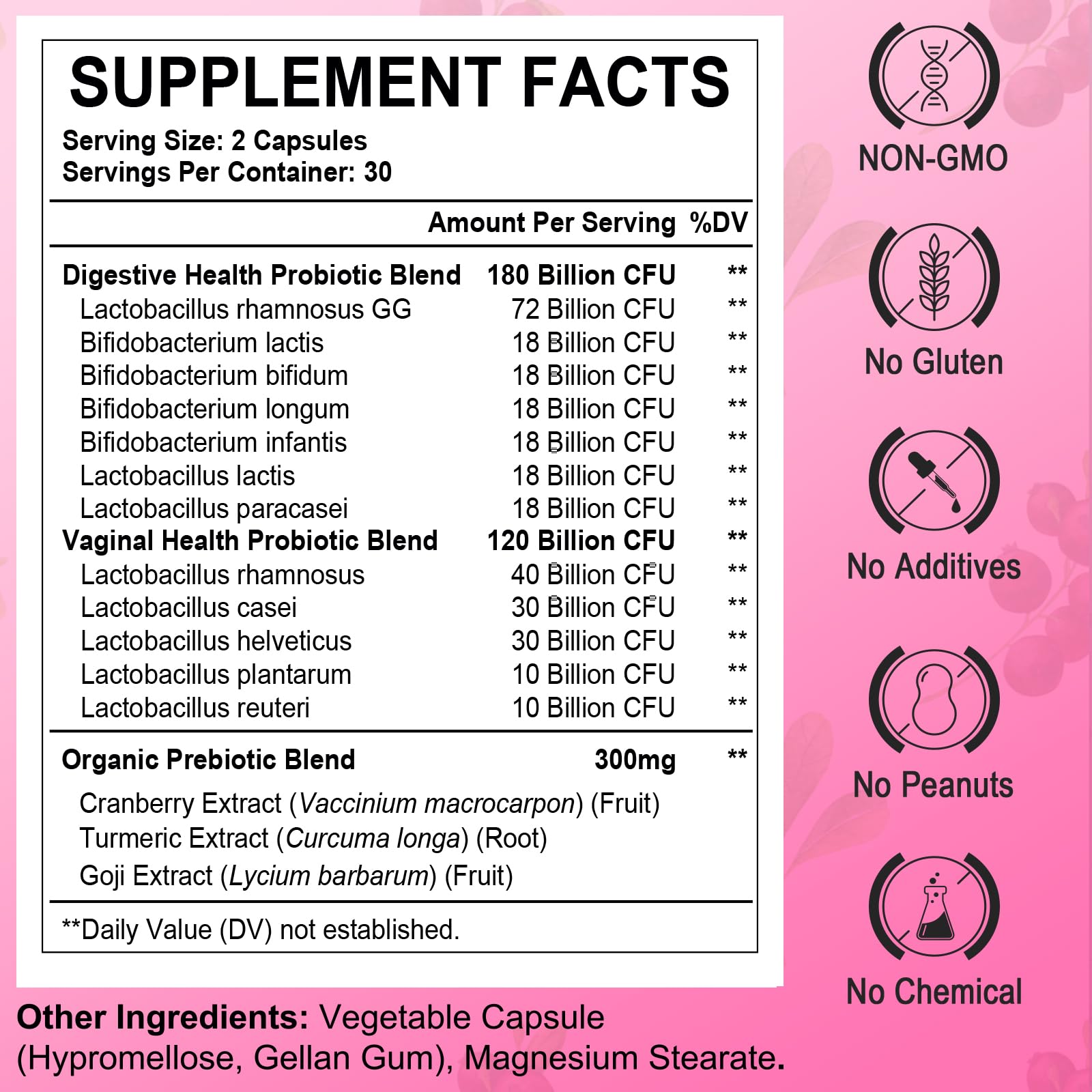 Heafetine Women's Probiotic side view showing capsule size
