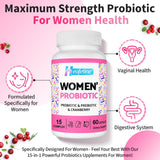 Heafetine Women's Probiotic with a glass of water