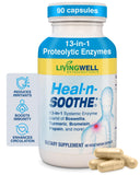 HEAL-N-SOOTHE Turmeric Bromelain Multi-Enzyme Supplement front view