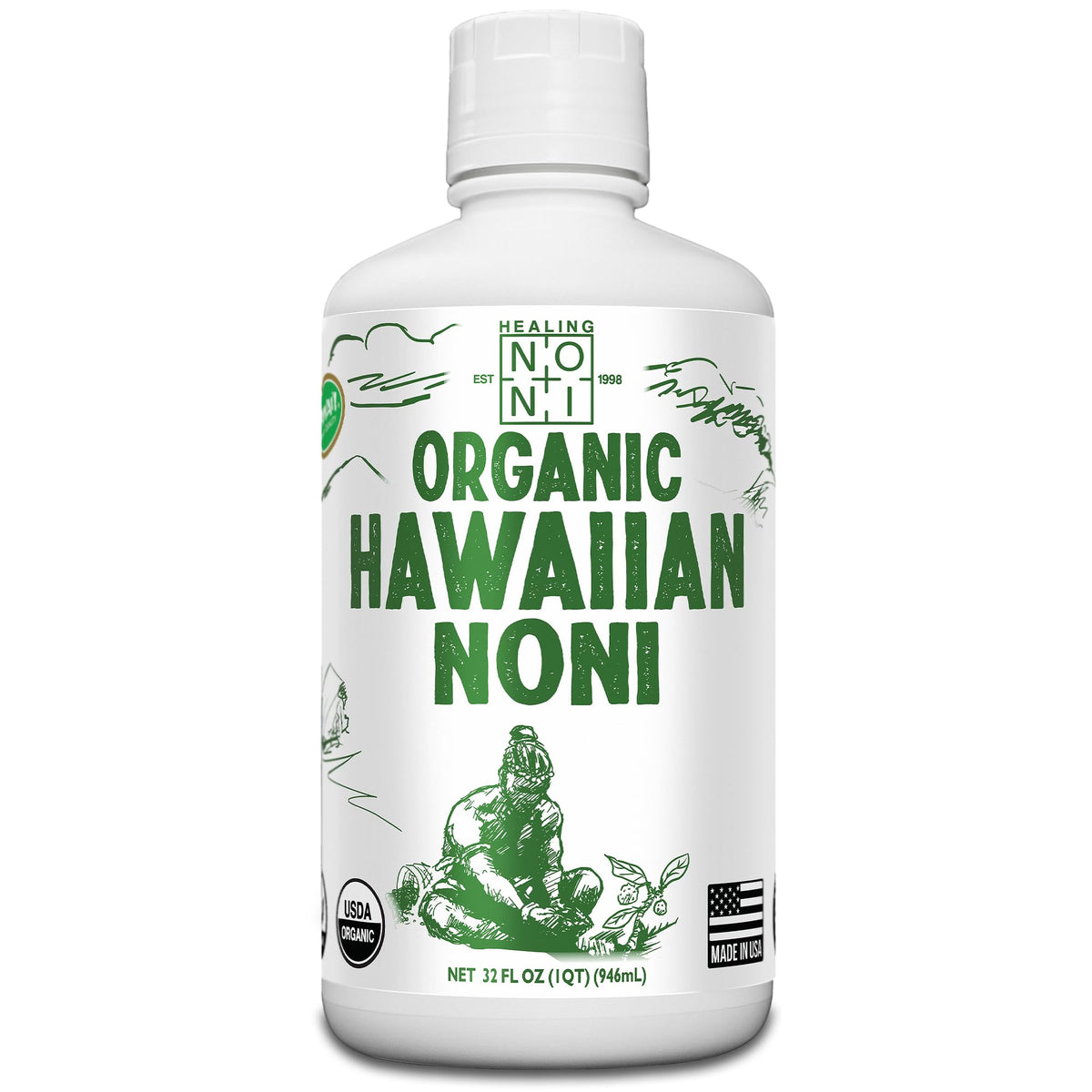 Healing Noni Noni Juice 1065g front view with label