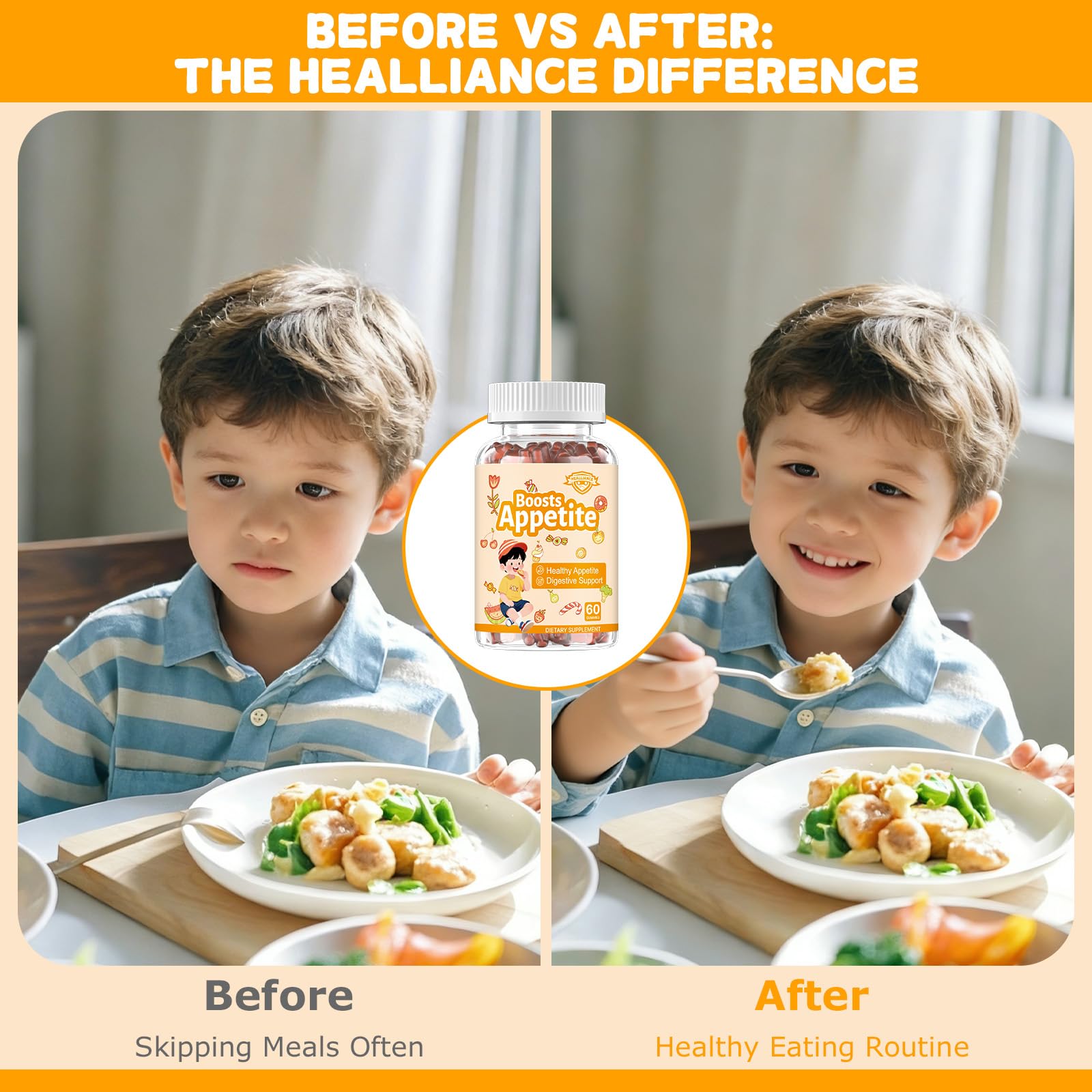Healliance Appetite support Gummies on a kitchen counter