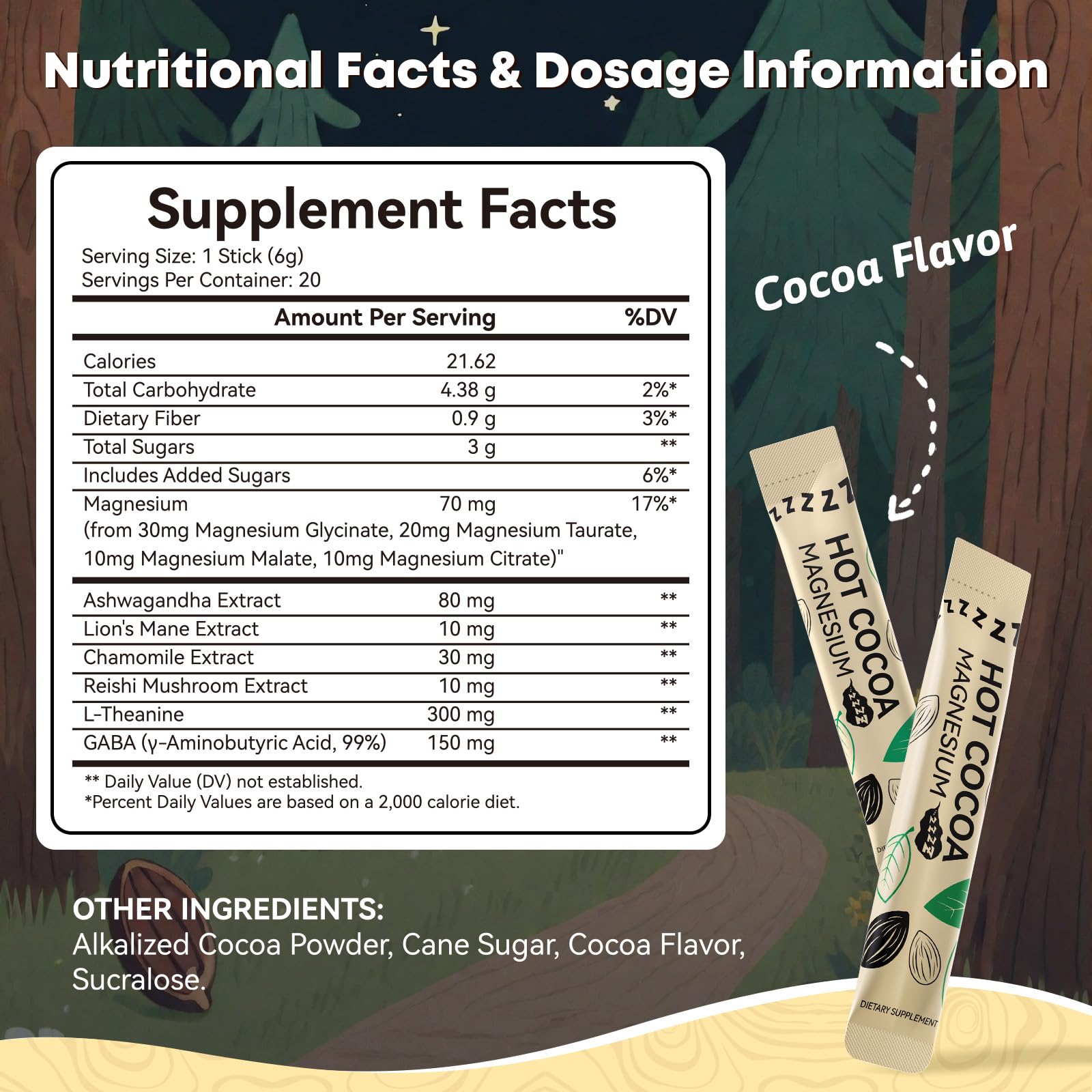HEALOADING Hot Cocoa Sleep Supplement stick close-up