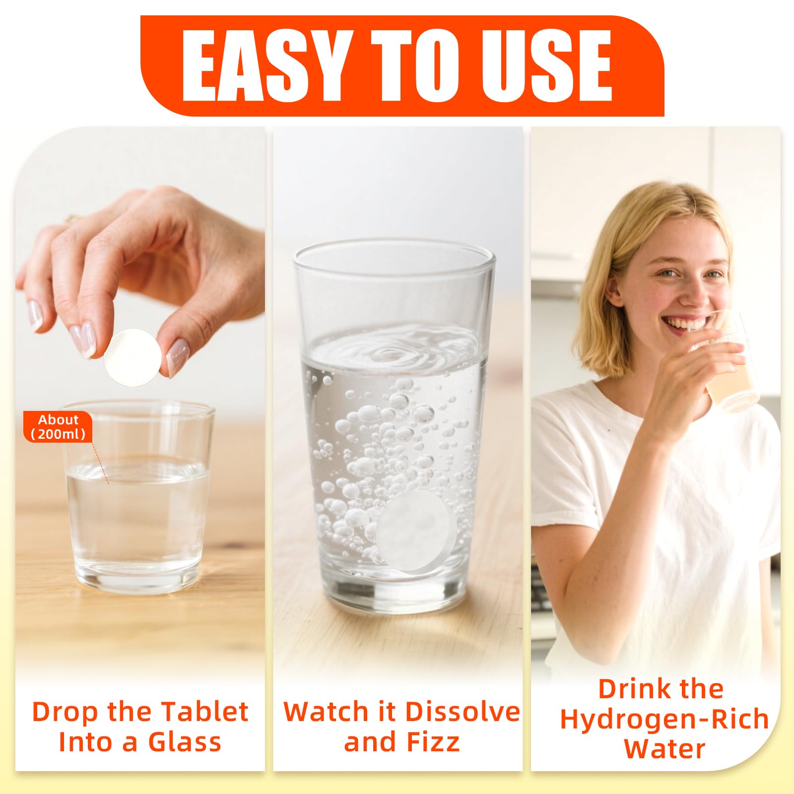 HEALOADING Hydrogen Rich Water Tablets tube with ingredients list