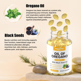 HEALOADING Oregano Oil Softgels side view with dosage details