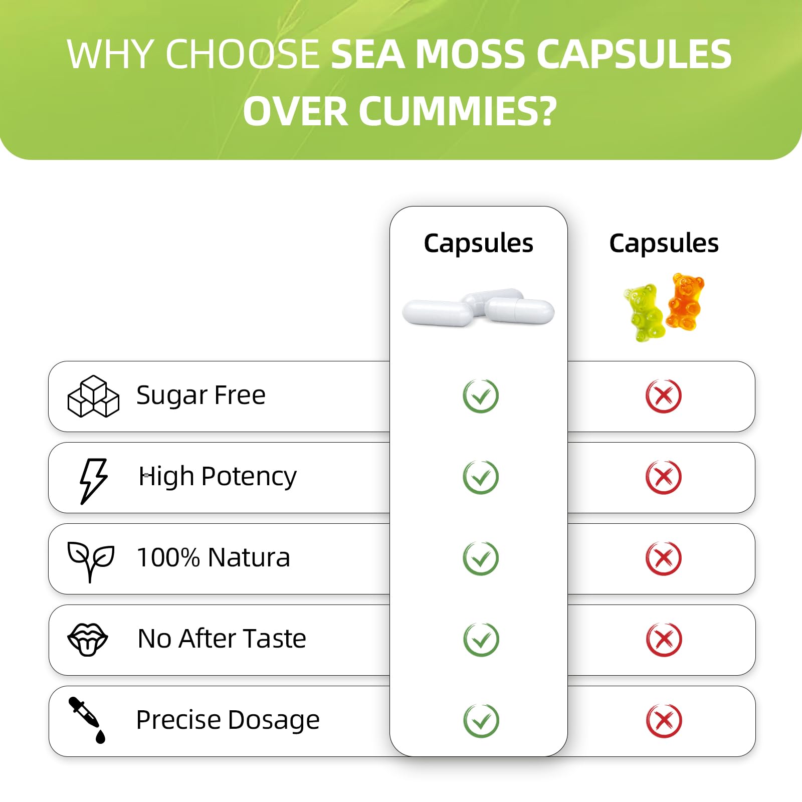 HEALOADING Sea Moss Capsules 350mg with natural background