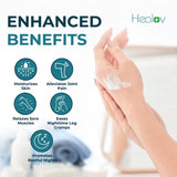 Healov Magnesium Cream 160g with a calming book