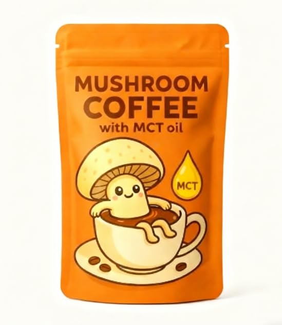 Healspot Mushroom Coffee Blend with MCT Oil packaging front view