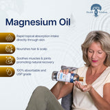 Health and Wisdom Magnesium Oil 454g bottle side view
