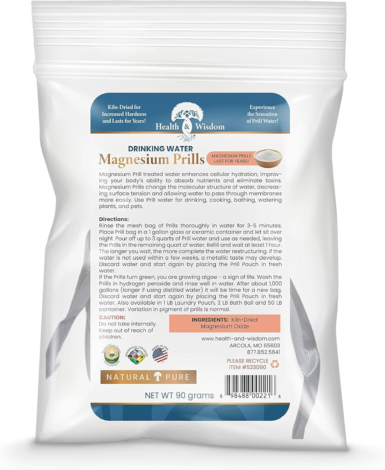Health and Wisdom Magnesium Prills 91g front view