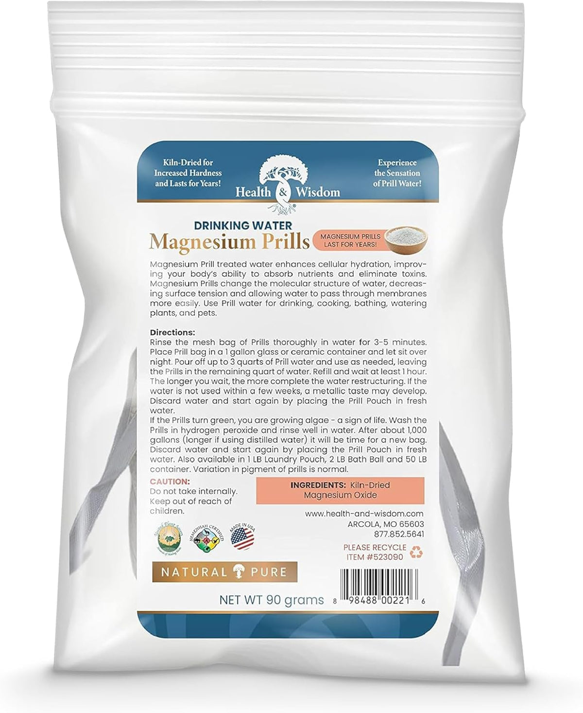 Health and Wisdom Magnesium Prills 91g front view
