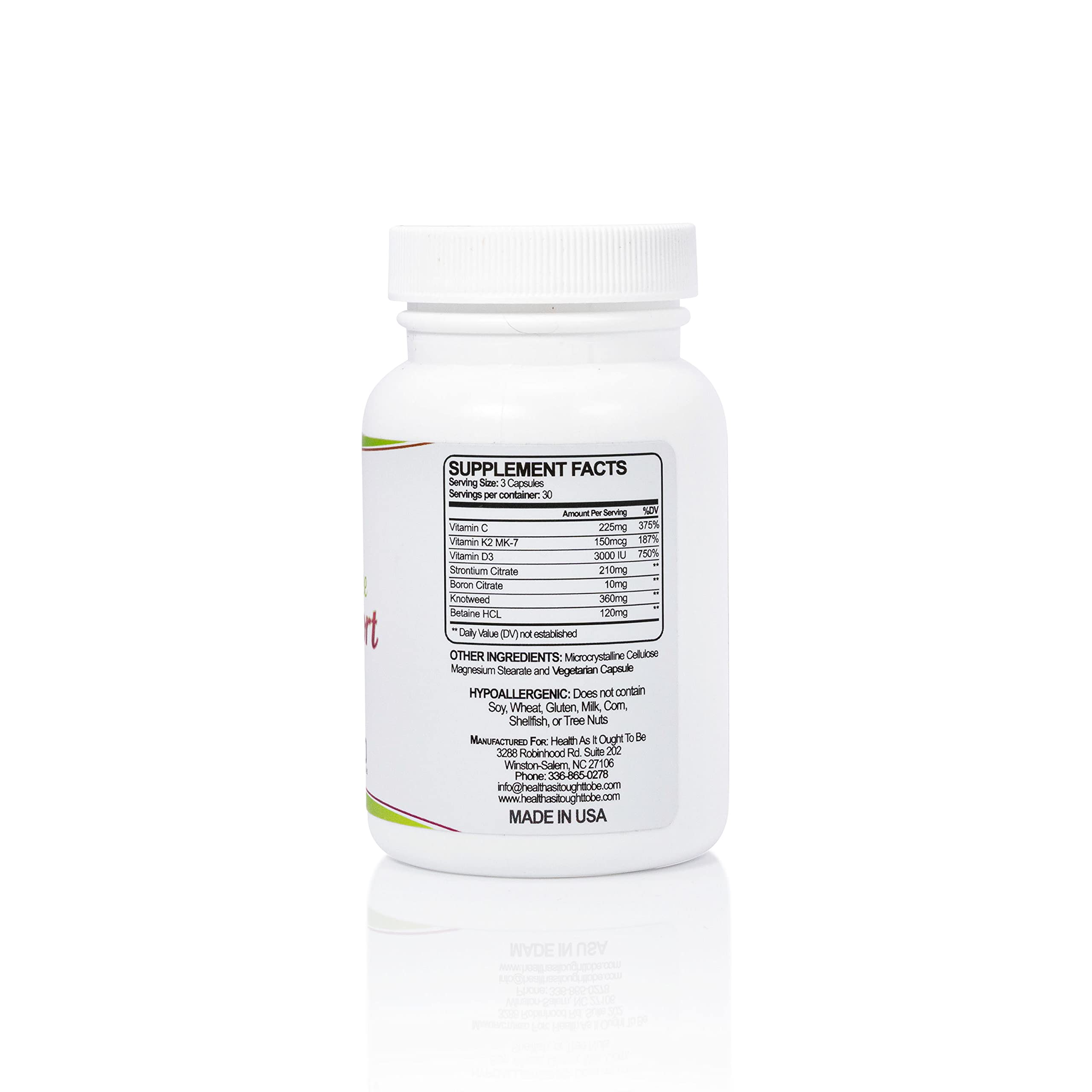 Health As It Ought To Be Bone Support Supplement packaging