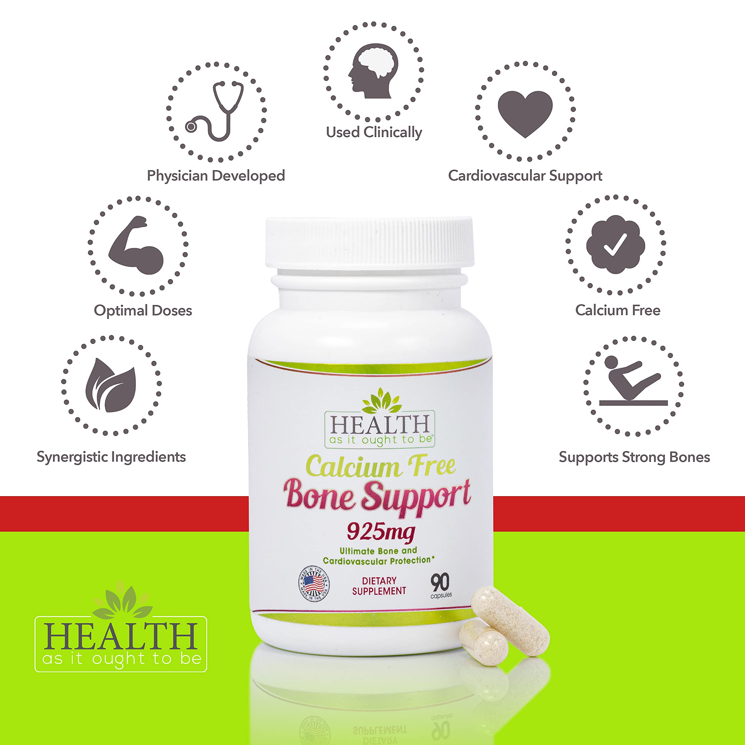 Health As It Ought To Be Bone Support Supplement side view