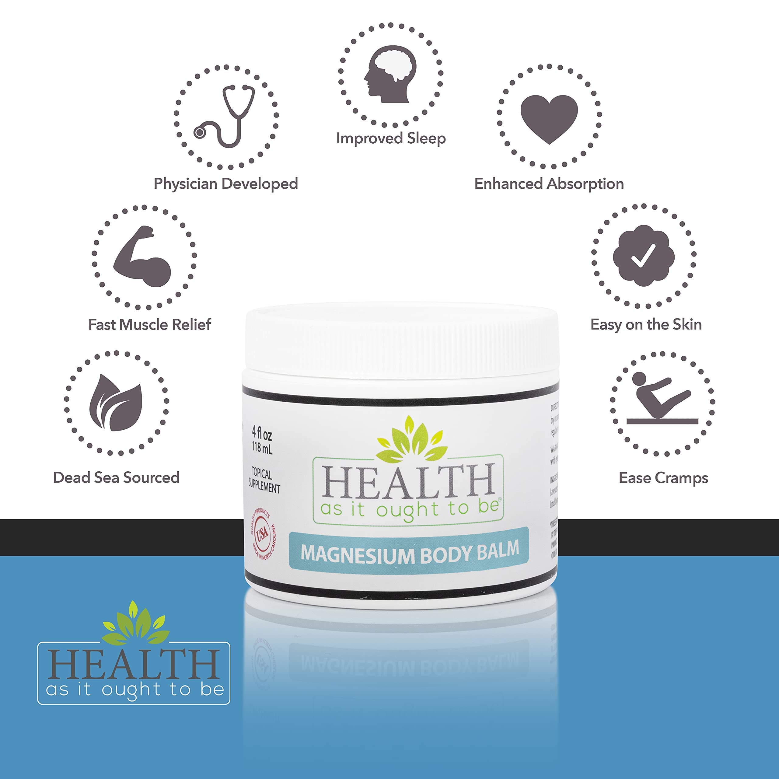 Health As It Ought To Be Magnesium Body Balm application on skin