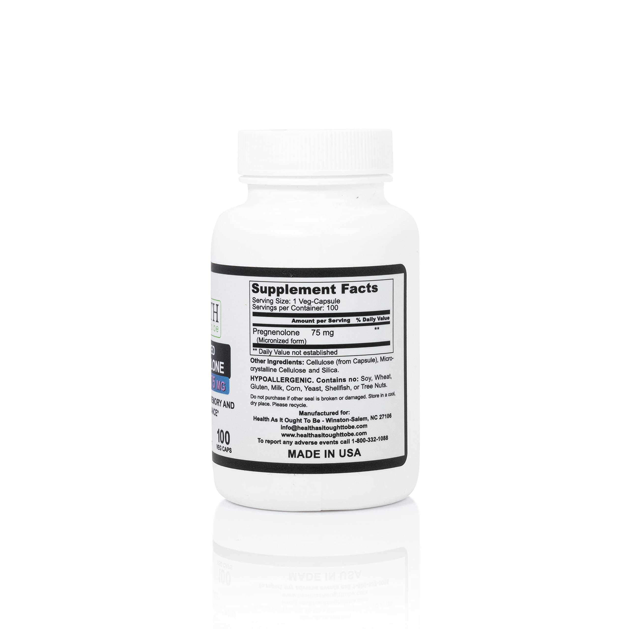 Health As It Ought To Be Pregnenolone capsules packaging