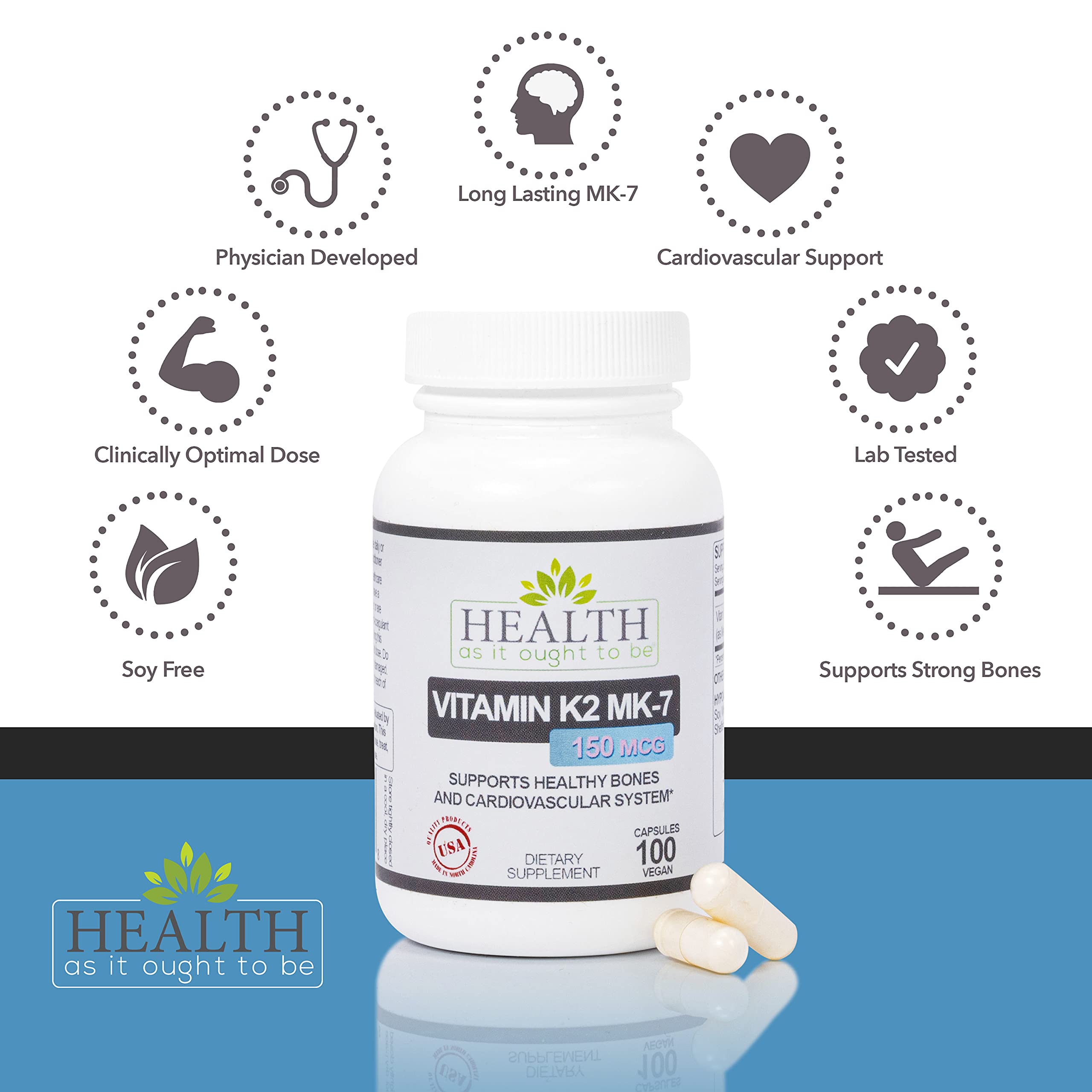 Health As It Ought To Be Vitamin D Supplement back view