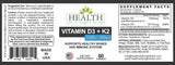 Health As It Ought To Be Vitamin D3 & K2 Combination capsules side view