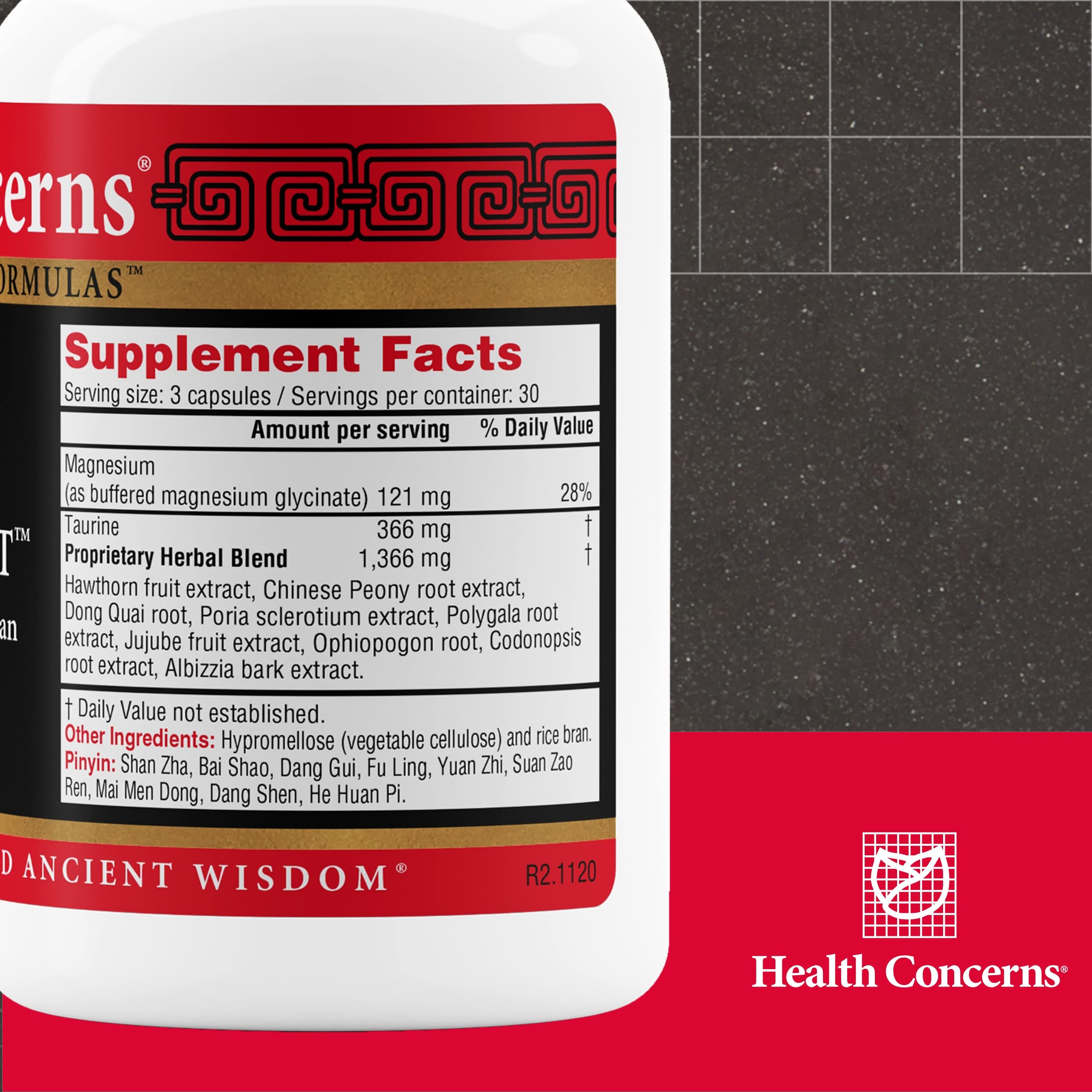 Health Concerns Calm Spirit Multivitamins bottle side view