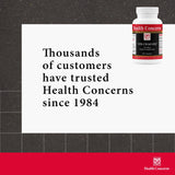 Health Concerns daily wellness Support Capsules on a wooden table