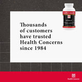 Health Concerns Herbal Supplement capsules in a hand