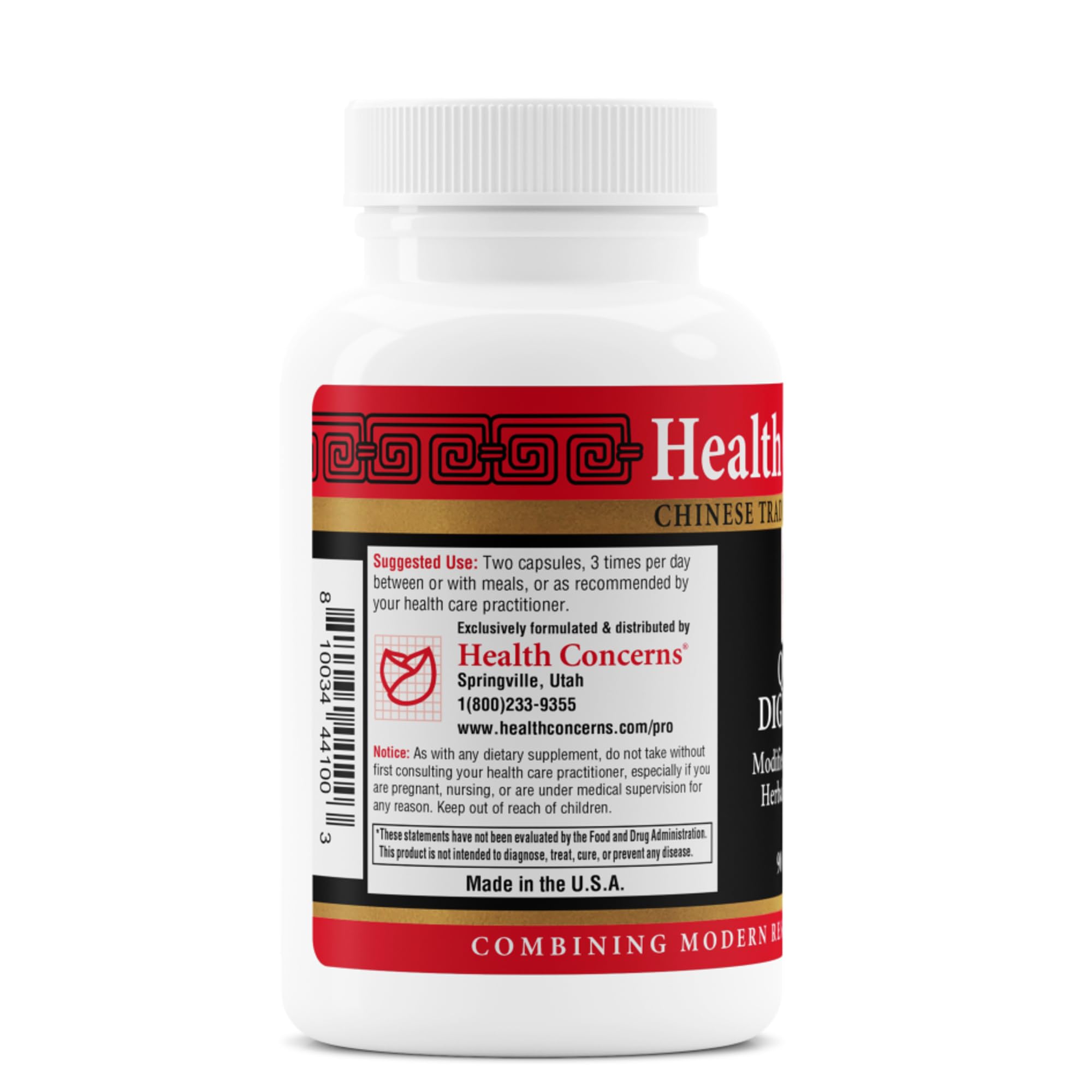 Health Concerns Multi-Enzyme Supplement capsules on a wooden surface