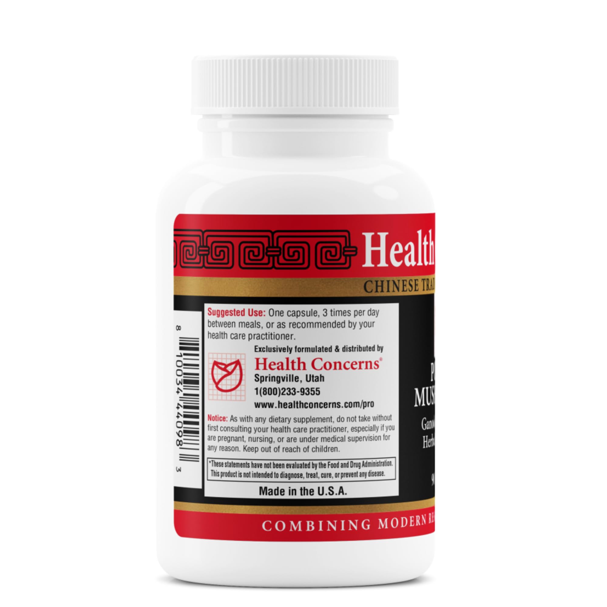 Health Concerns Mushroom Supplement capsules close-up