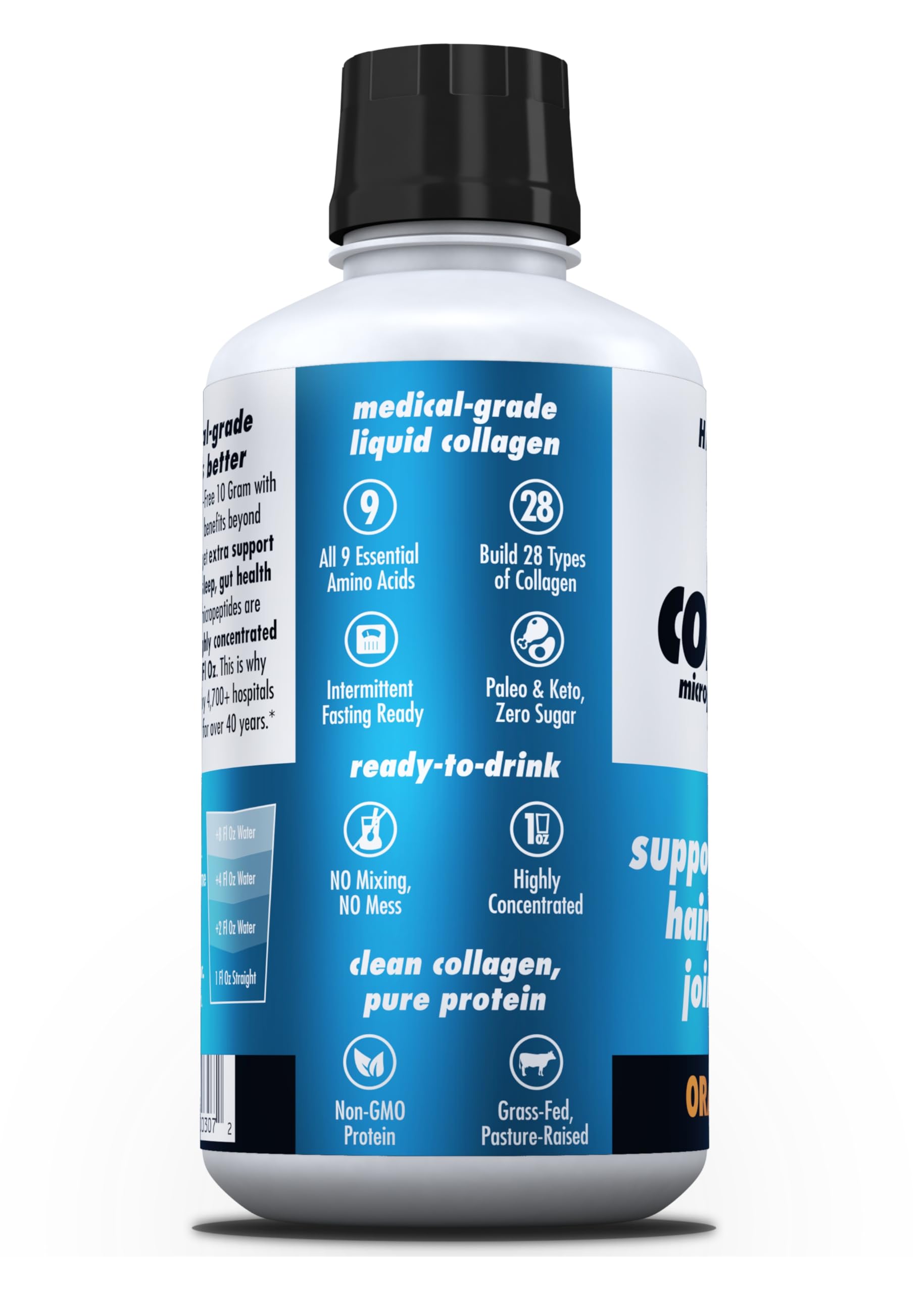 HEALTH DIRECT AminoSculpt Liquid Collagen 28oz Orange Cream packaging details
