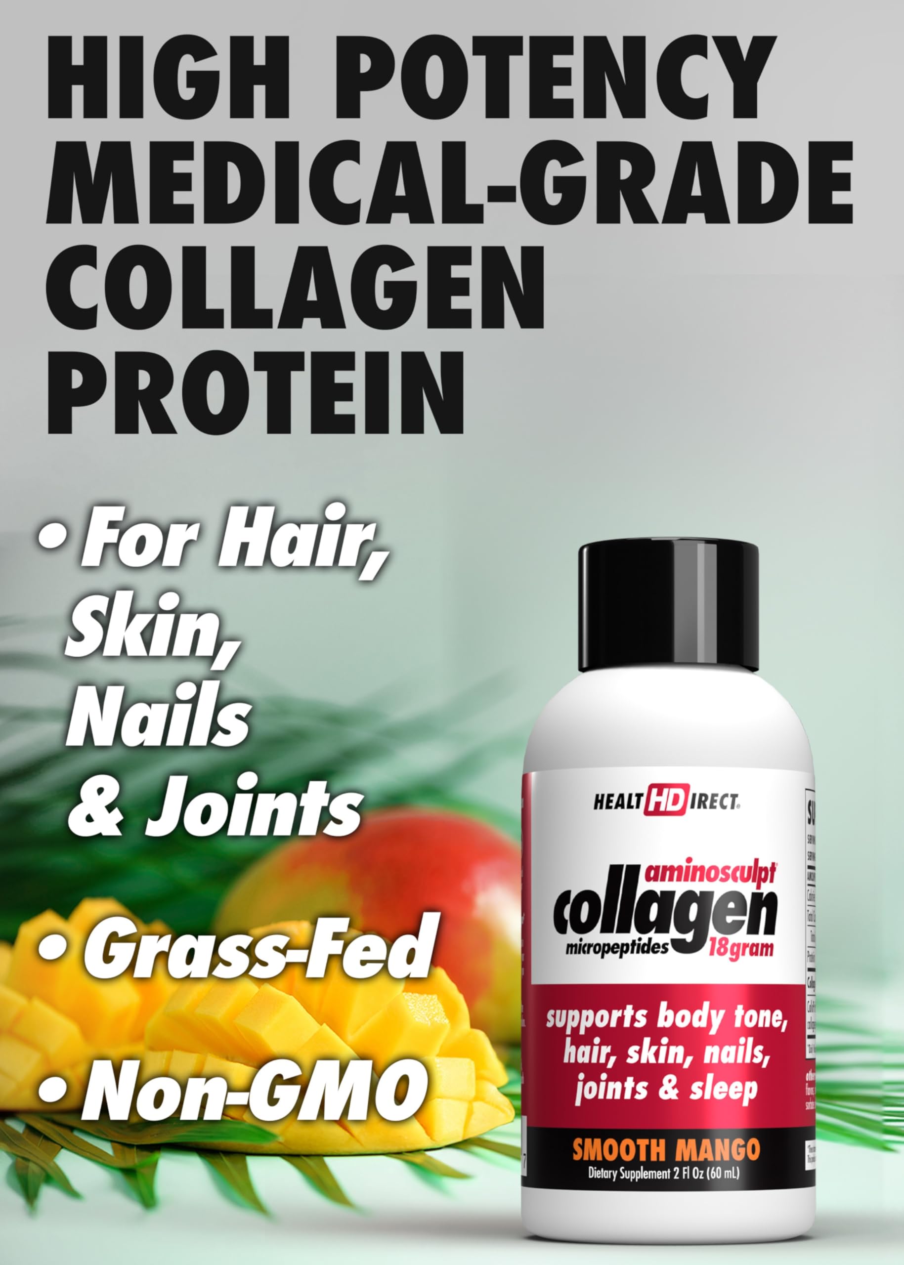 HEALTH DIRECT AminoSculpt Sugar-Free Liquid Collagen 30oz bottle with label