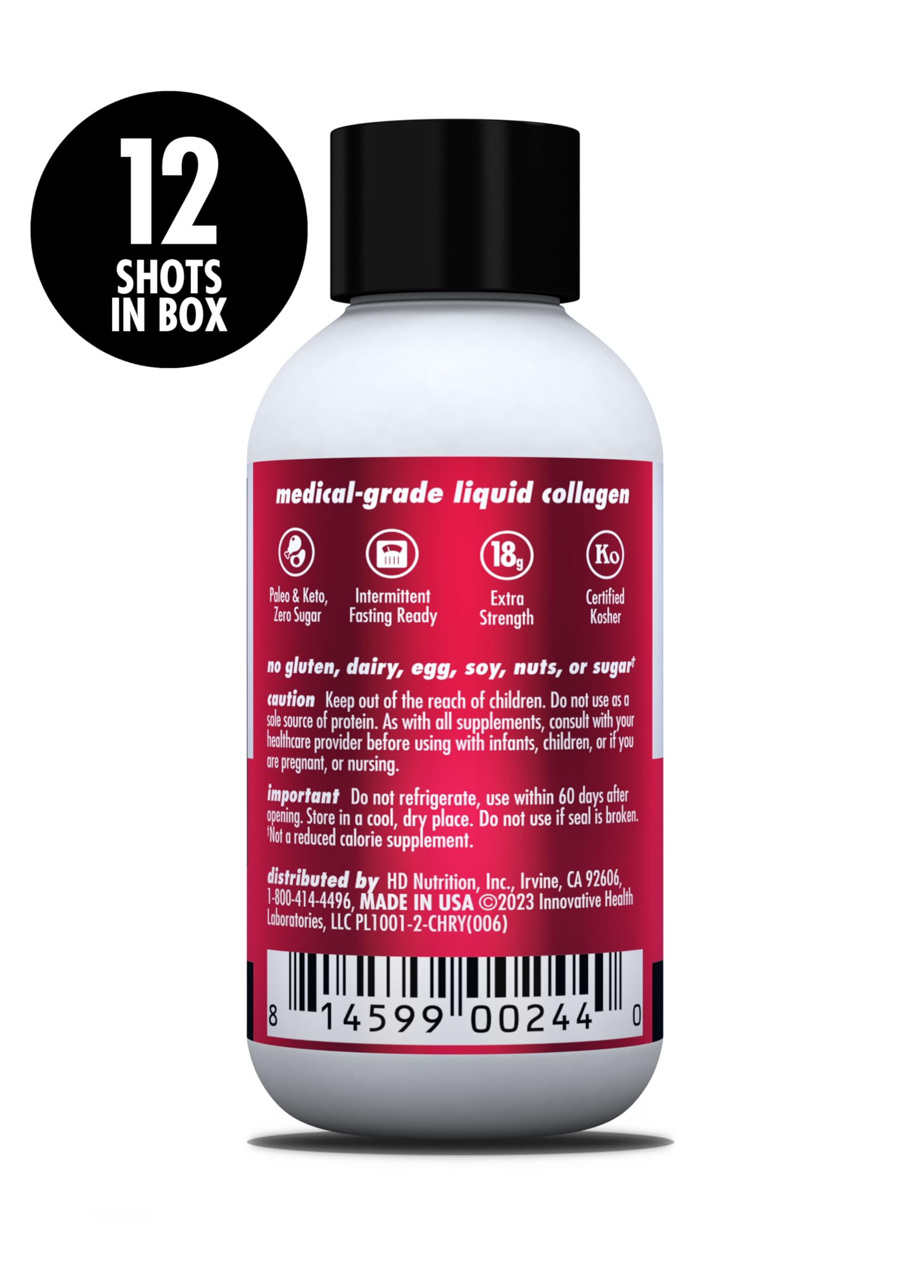 HEALTH DIRECT AminoSculpt Sugar-Free Liquid Collagen 30oz on a kitchen counter