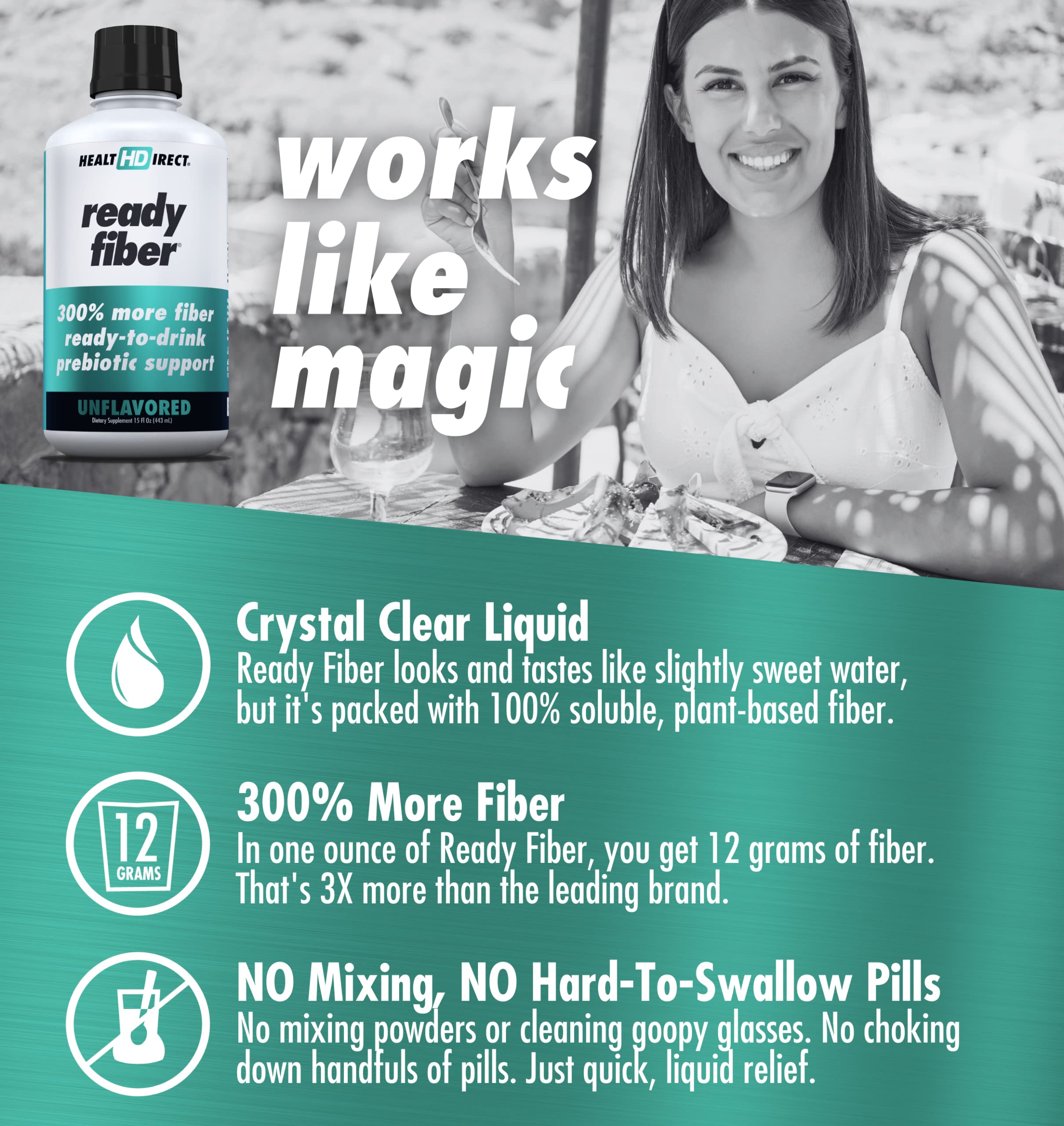 HEALTH DIRECT Liquid Daily Fiber Supplement back view