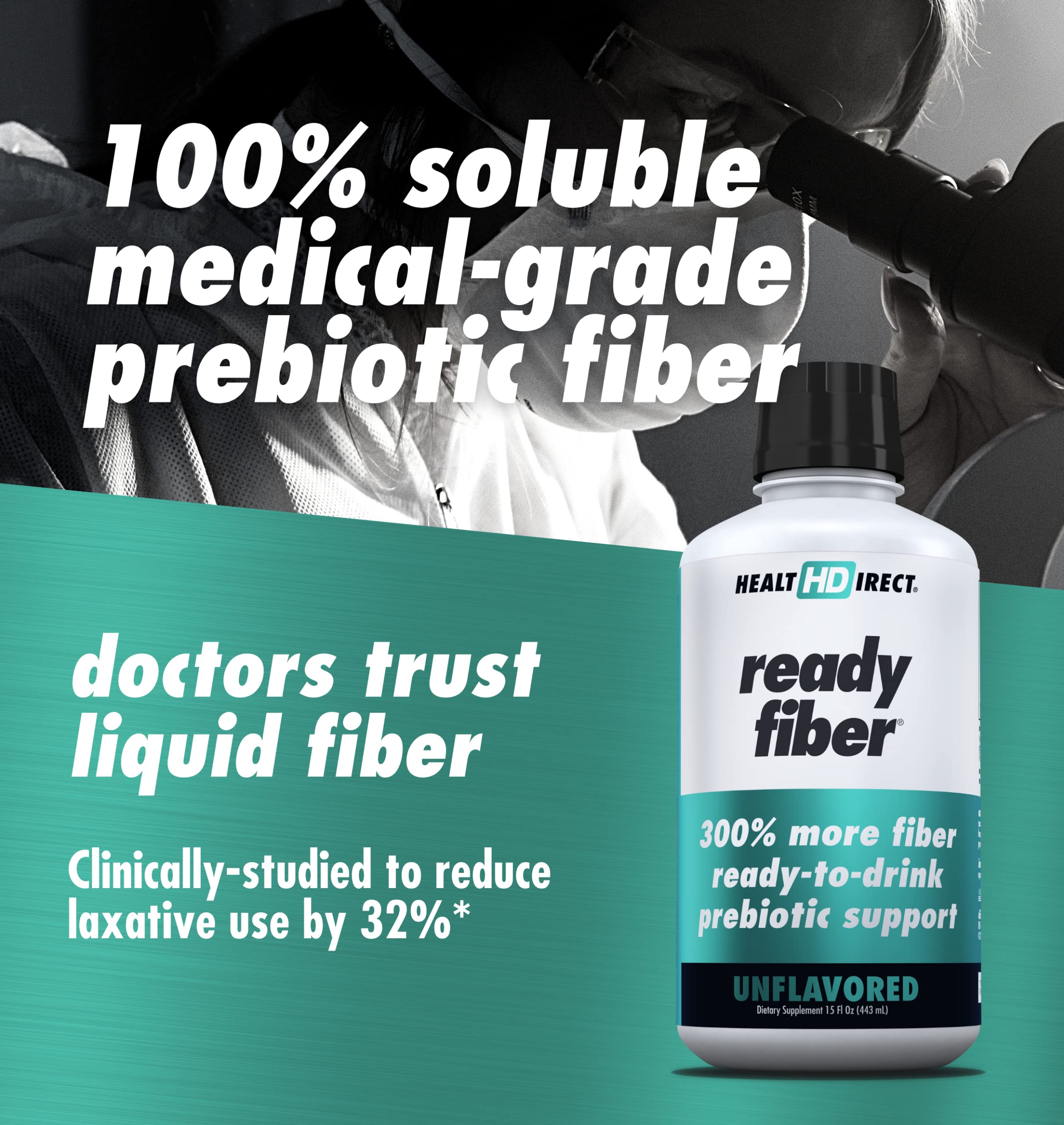 HEALTH DIRECT Liquid Daily Fiber Supplement close-up of bottle