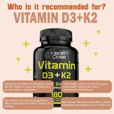 Health Dose Vitamin D3 & K2 Softgels packaging on a wooden table