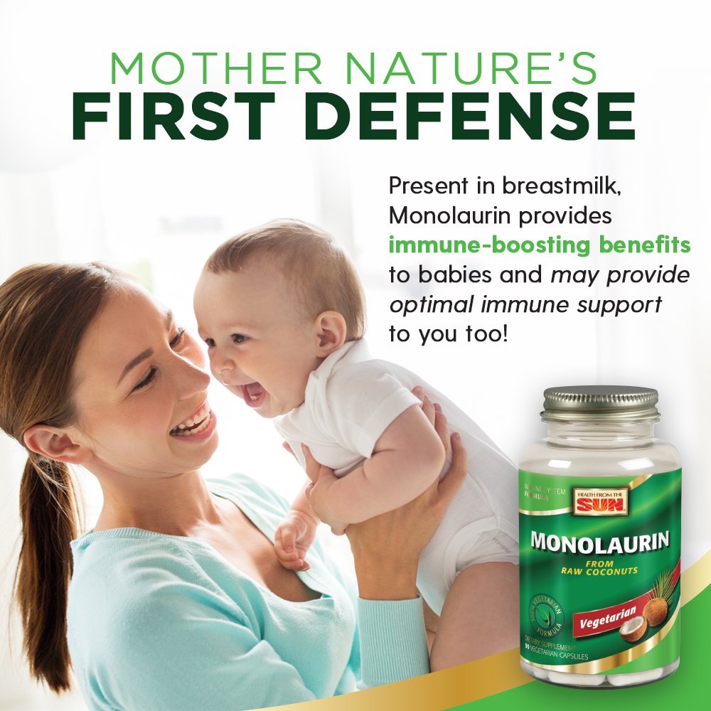 Health From The Sun Monolaurin Capsules lifestyle scene on a kitchen counter
