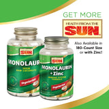 Health From The Sun Monolaurin Capsules opened bottle with capsules visible