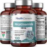Health Genesis Niacin B3 Supplement 500mg packaging