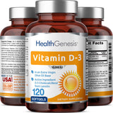 Health Genesis Vitamin D3 Softgels 2000 IU in extra virgin olive oil