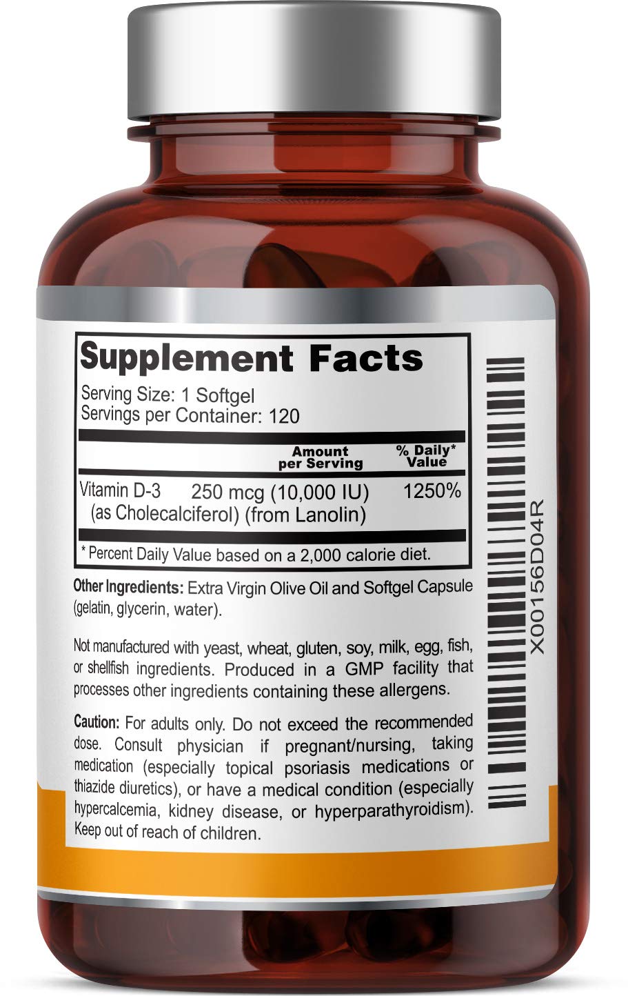 Health Genesis Vitamin D3 Softgels 2000 IU softgel close-up