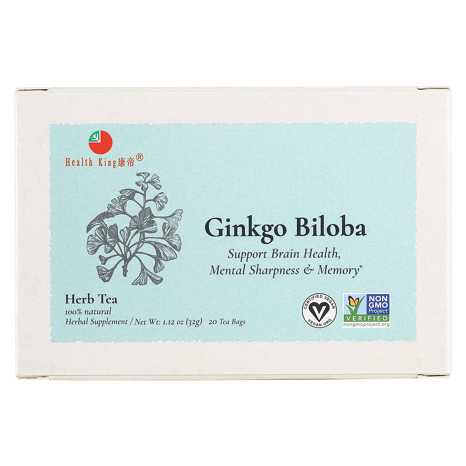 Health King Ginkgo Biloba Supplement close-up of the herbal blend