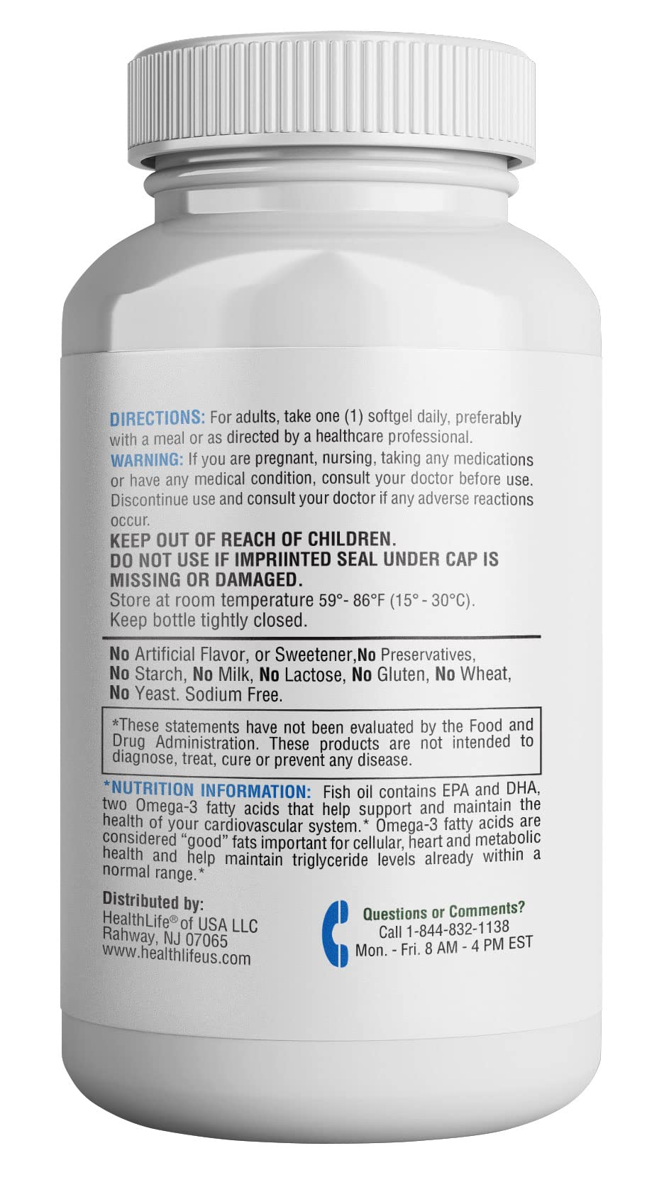 HEALTH LFE Omega 3-6-9 Softgels showing dosage information