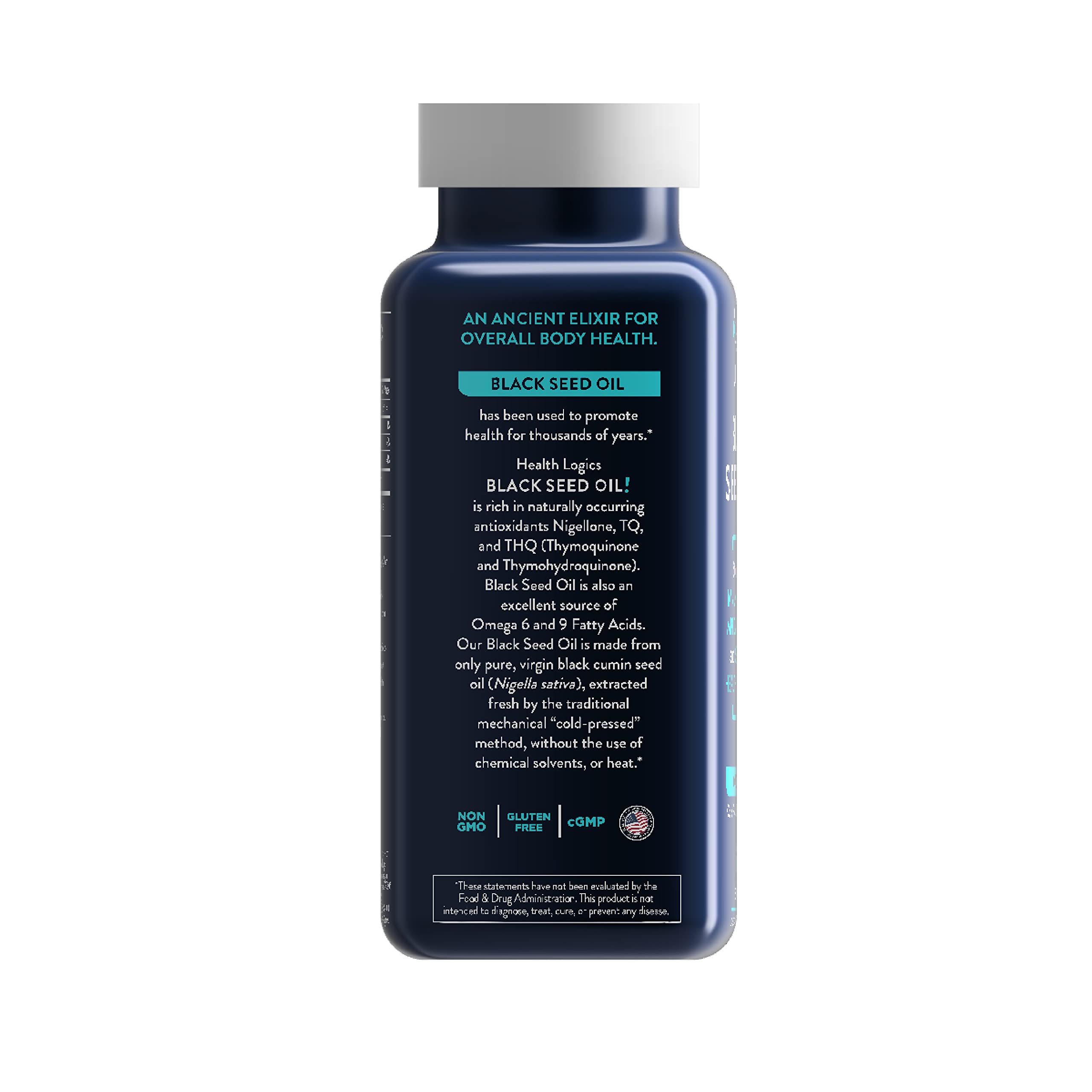 Health Logics Black Seed Oil Capsules ingredients and nutrition label