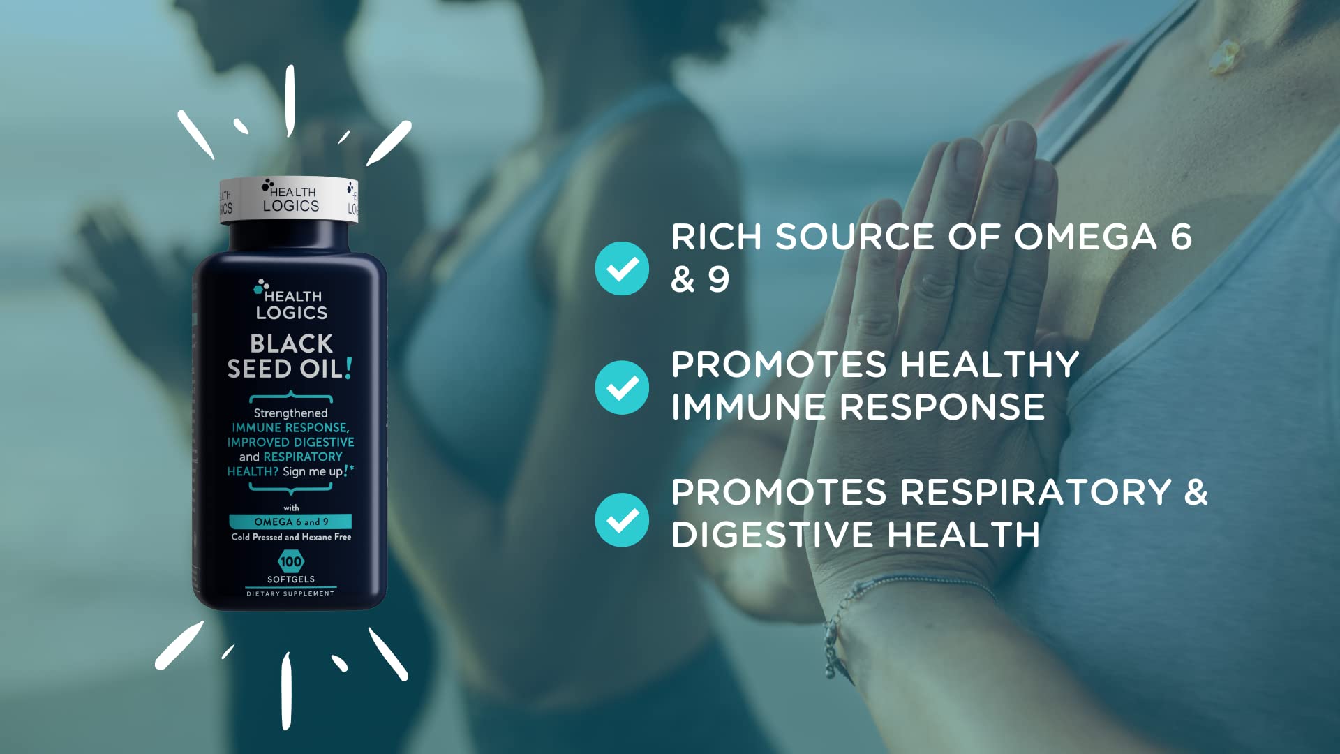 Health Logics Black Seed Oil Capsules lifestyle setting
