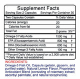 Health Nurture Omega 3 Max Fish Oil 1500mg capsule bottle back view